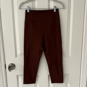 Girlfriend Collective High-Waist Brown Crop Capri Athletic Leggings